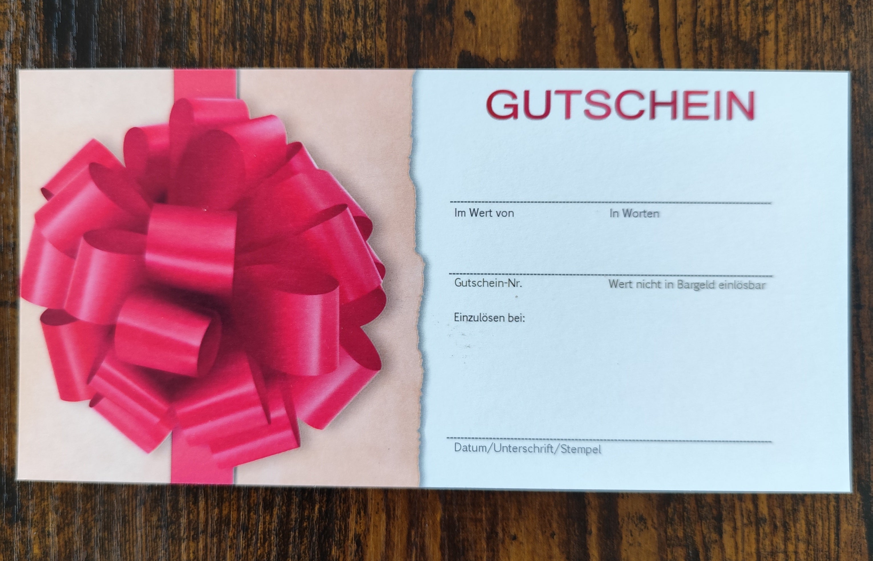 Geschenkgutschein-Karte – Für jeden Anlass | Geschenk-Schleife