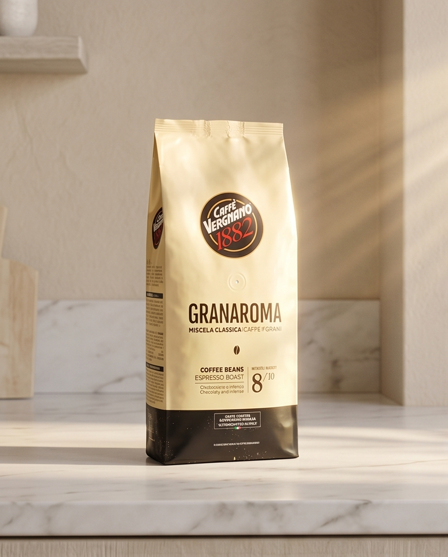 Caffè Vergnano 1882 Gran Aroma – Ganze Kaffeebohnen, 1 kg | Italienischer Kaffee Genuss