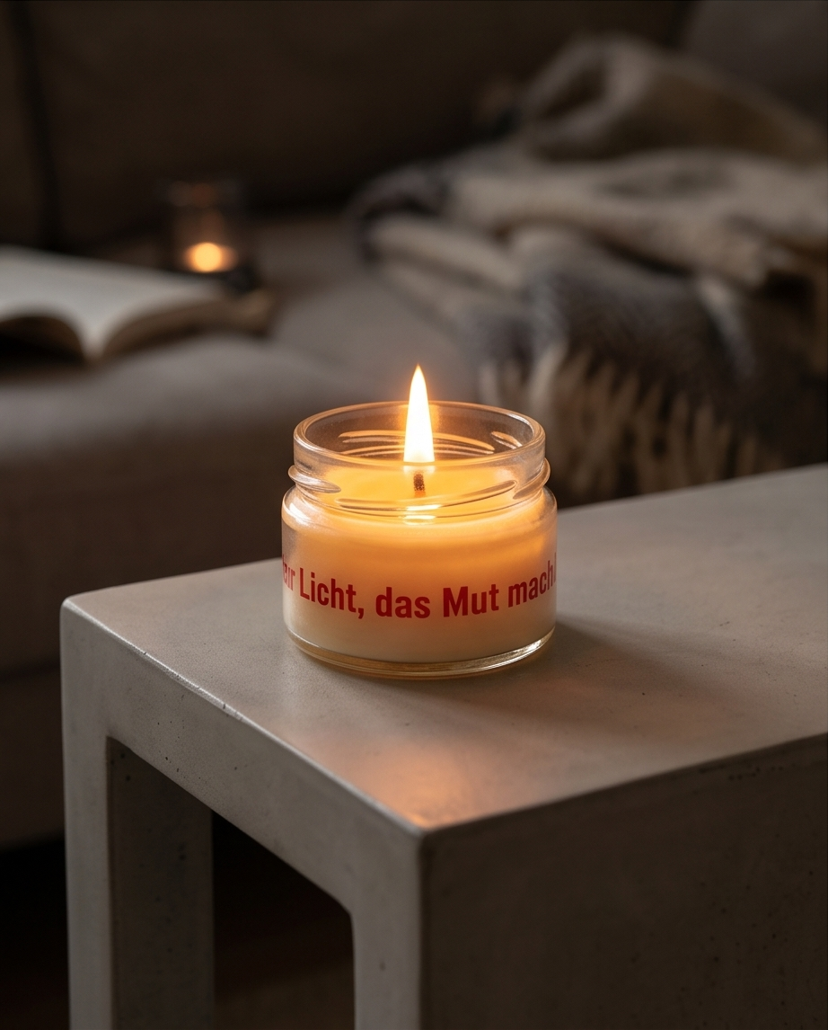 Candle Factory „Candle to Go“ White Christmas – Mutmacher-Kerze im Glas