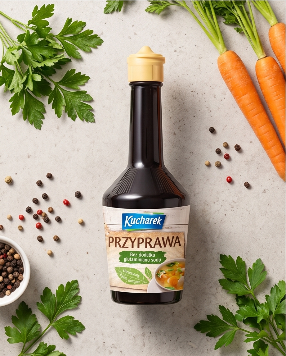 Kucharek Przyprawa – Flüssigwürze ohne Glutamat, 183 ml
