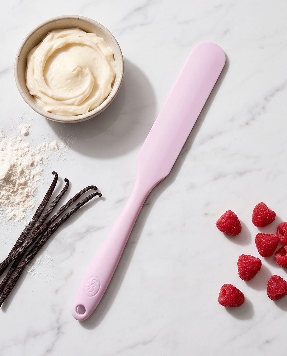 Dr. Oetker Silikon-Teigschaber & Glasurspachtel – Schmaler Küchenhelfer Pastell
