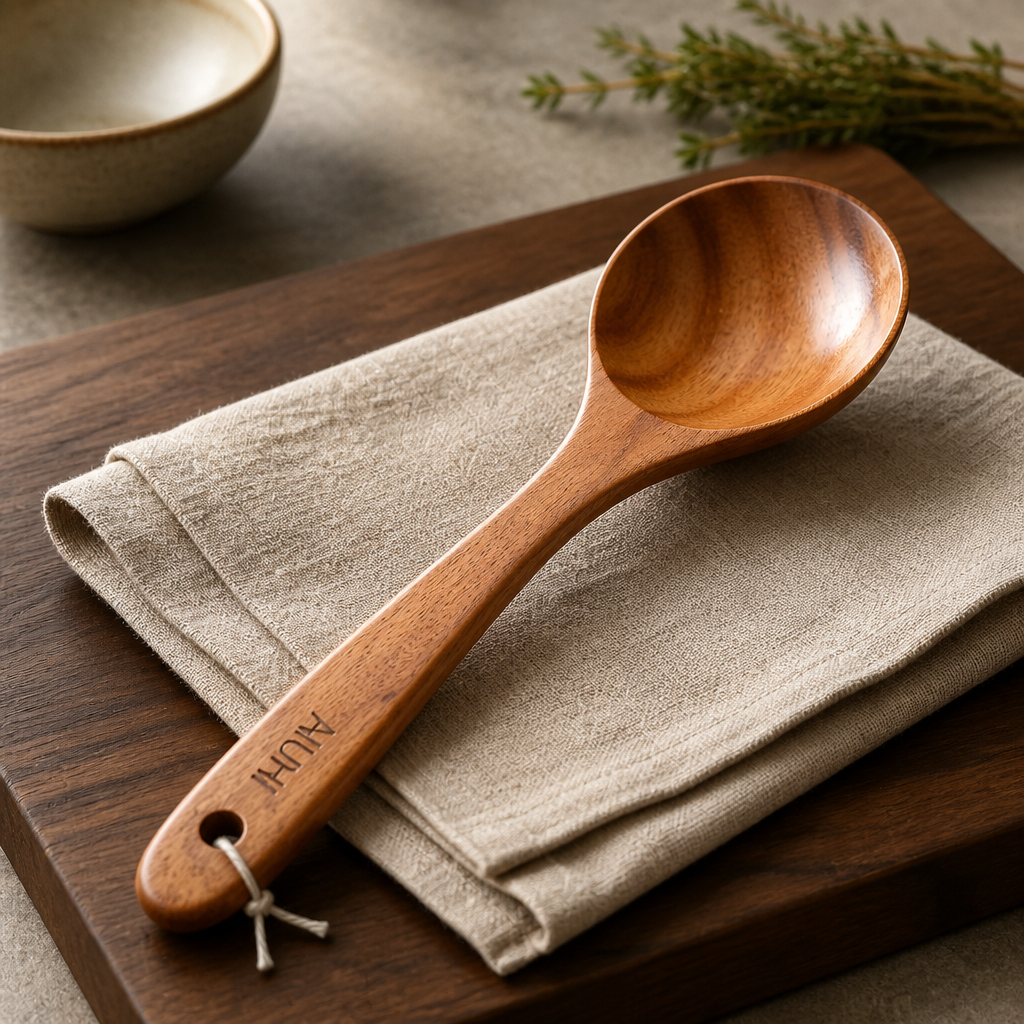 Suppenkelle / Schöpflöffel / Schöpfkelle aus robustem Holz - antihaft