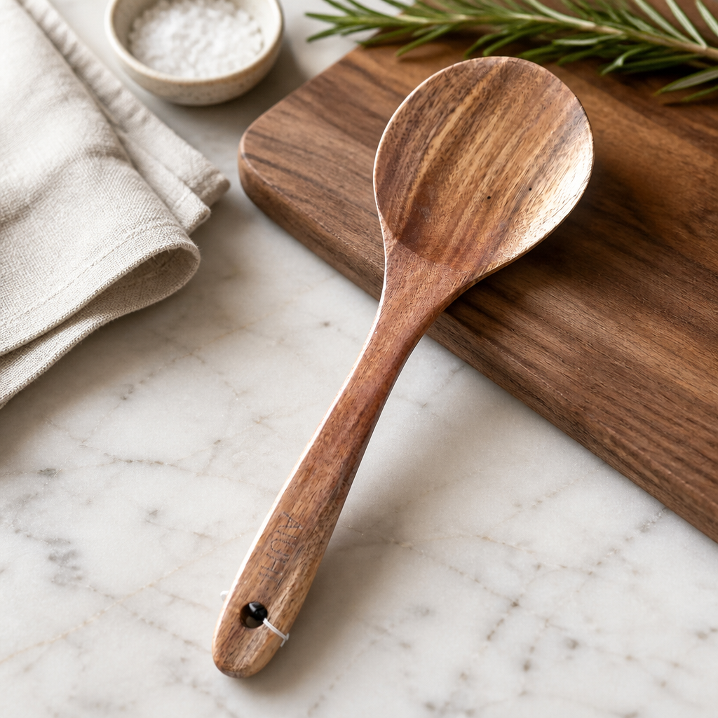 Rührlöffel | Salatlöffel | Servierlöffel aus robustem Holz - antihaft