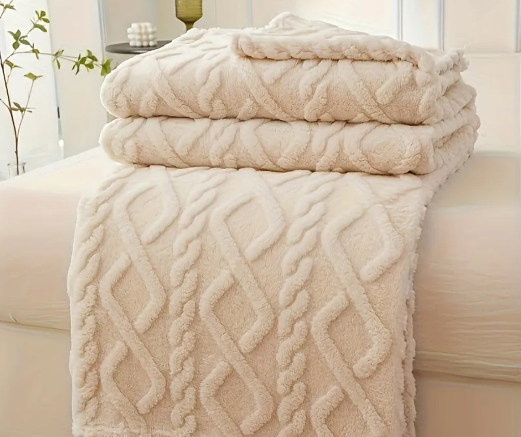 Kuscheldecke flauschig cremeweiß – 150x200 cm für Sofa, Outdoor & Camping