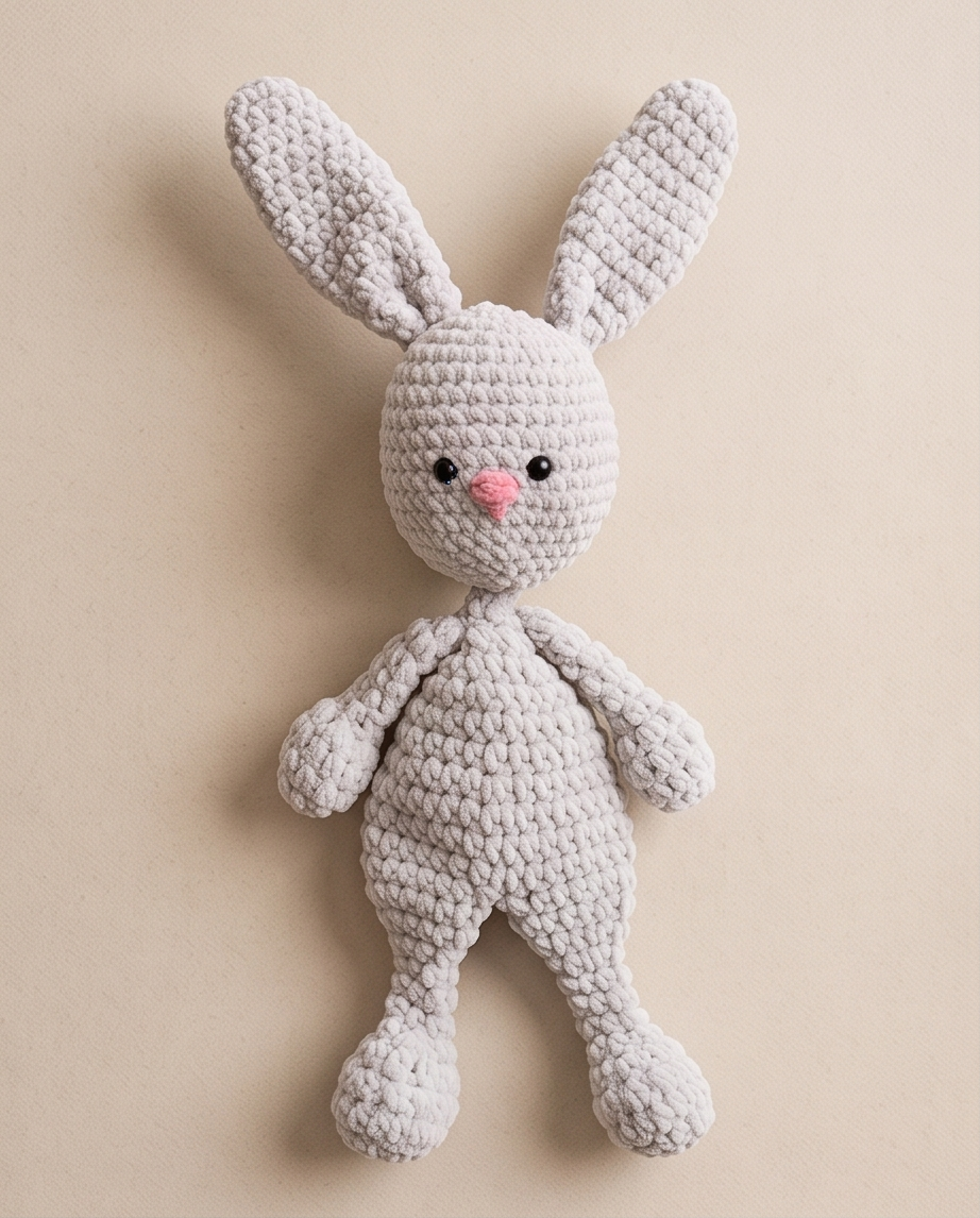 Handmade | XXL Kuschelhase "Milo" - reine Handarbeit aus softem Chenille