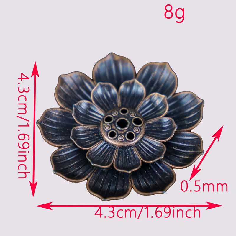 Lotus Räuchergefäß aus Metall – Bronze oder Gold - Lotusblumen-Form
