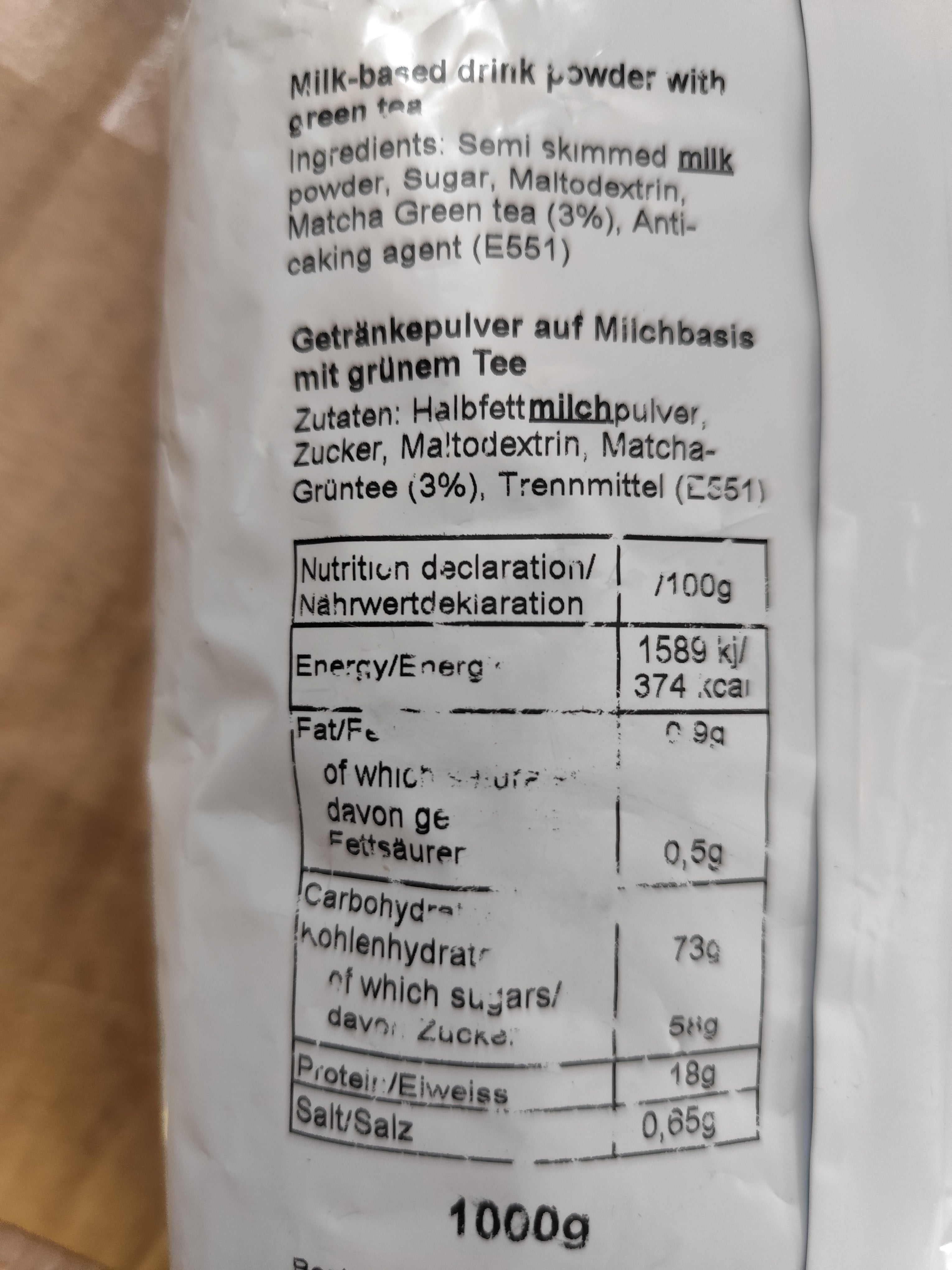 Wonderful Match Latte Pulver - 1 kg XXL-Vorratspack