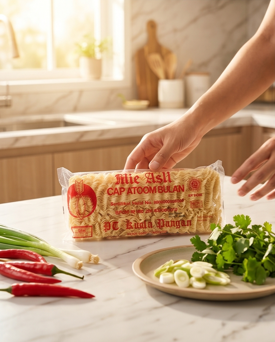 Atoom Bulan Mie Nudeln 200g – Indonesische Eiernudeln mit Kurkuma