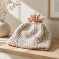 Handmade | Chenille Kindermütze Natur/Beige