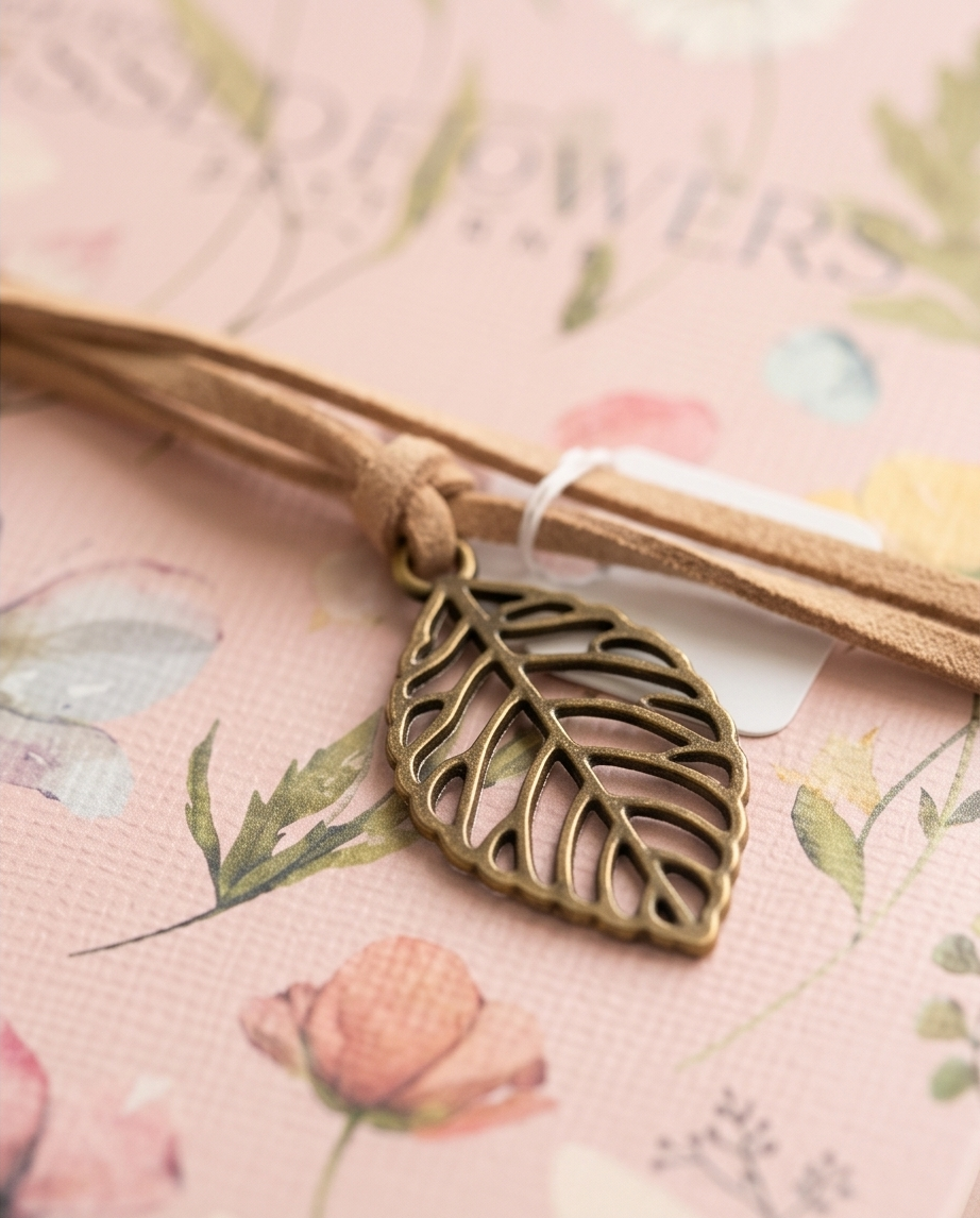 Notizbuch 'Flowers' – A5 mit Blumenmotiv & Lederband