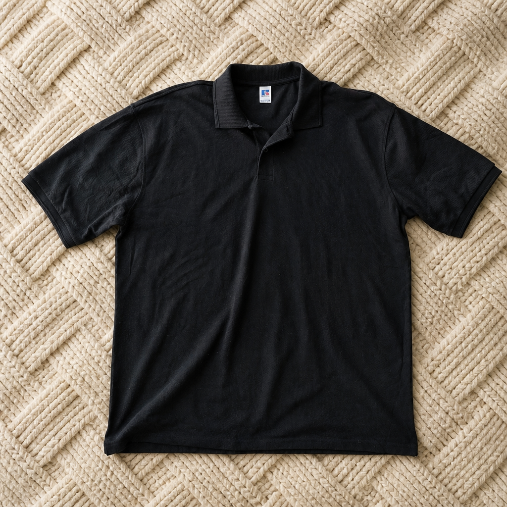 2nd Hand | Russell Athletic Poloshirt schwarz - Größe 3XL - Klassisches Basic