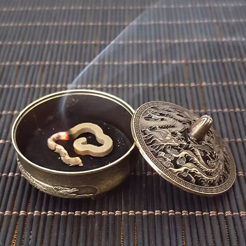Räuchergefäß Drache & Phönix – Metall Räucherhalter für Räucherwolken