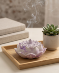 Handmade - Lotus-Räuchergefäß aus Gips