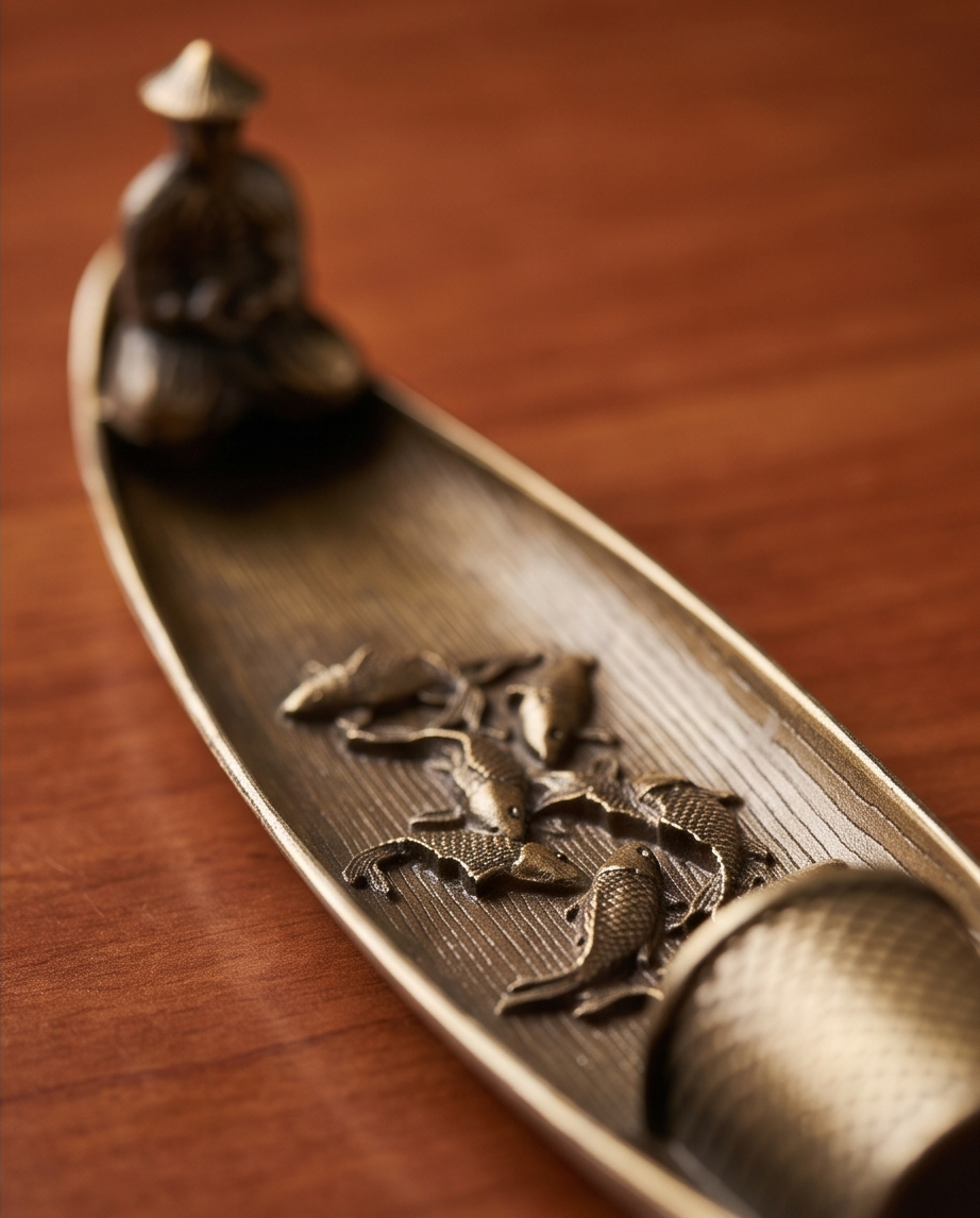 Räucherstäbchenhalter „Zen-Boot“ – Edles Metalldesign mit Bronzelegierung