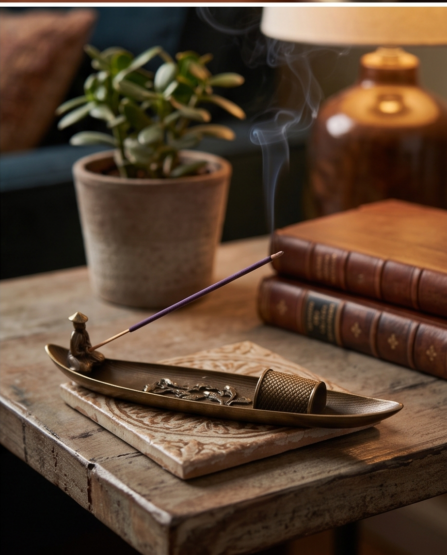 Räucherstäbchenhalter „Zen-Boot“ – Edles Metalldesign mit Bronzelegierung