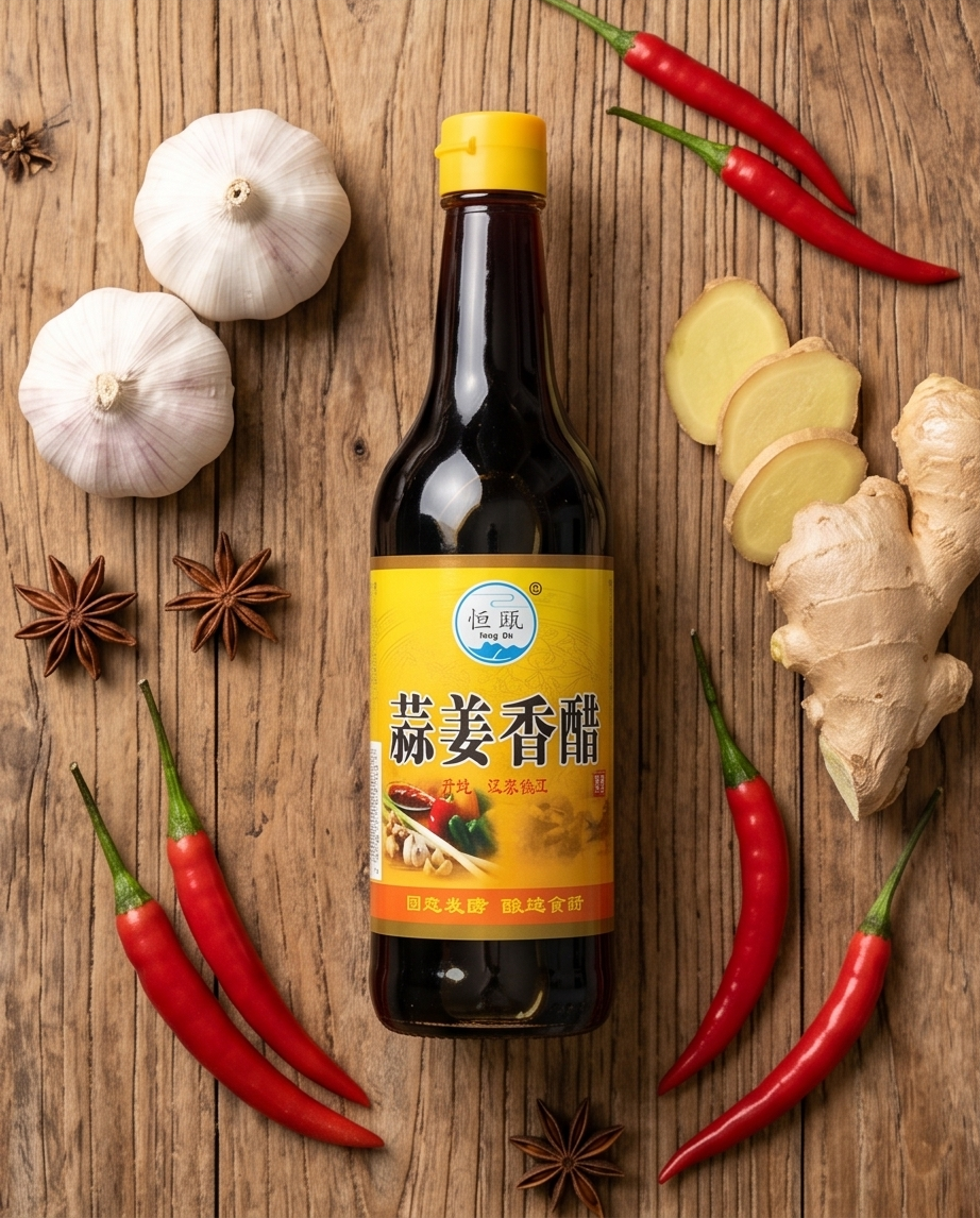 Hengou Aromatisierter Essig mit Knoblauch & Ingwer 500 ml