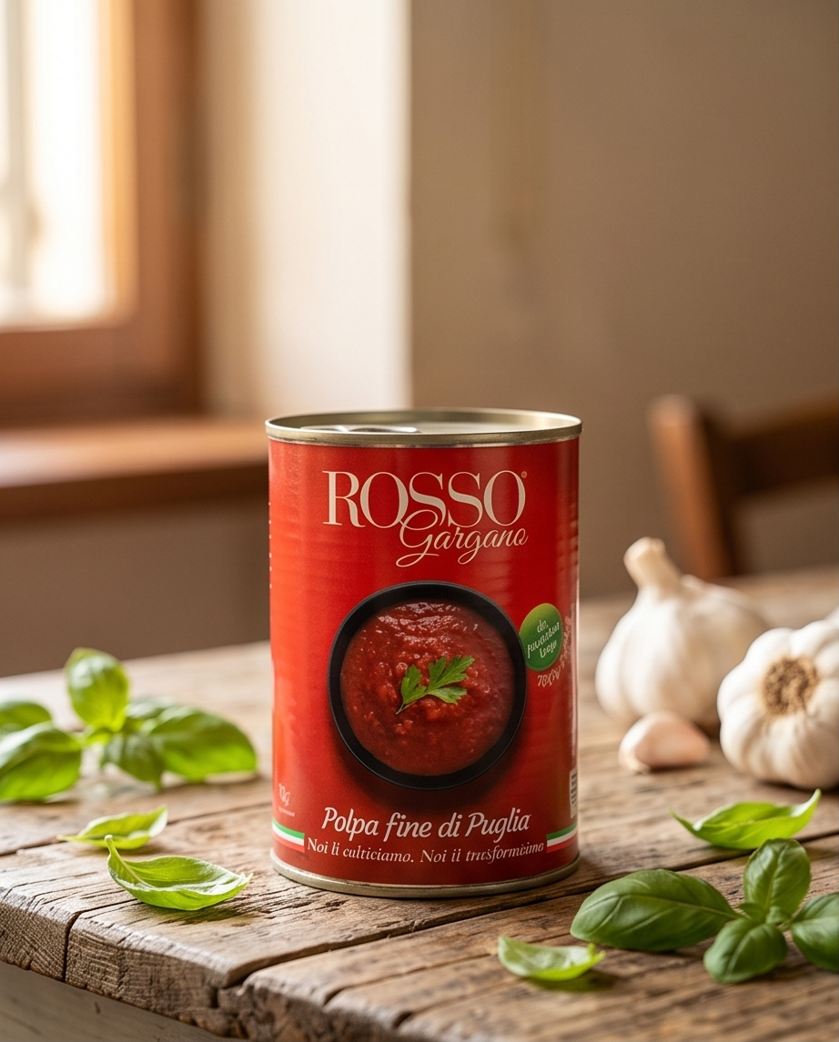 Rosso Gargano Polpa Fine – Feine Tomatenpulpe aus Apulien 400 g |Tomatensoße