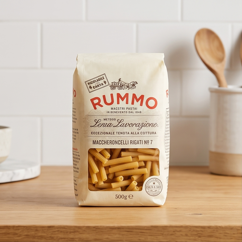 Rummo Maccheroncelli Rigati No. 7 – 500 g | Italienische Pasta | al bronzo