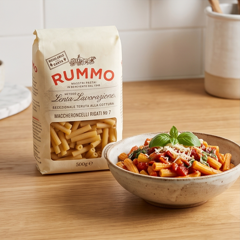 Rummo Maccheroncelli Rigati No. 7 – 500 g | Italienische Pasta | al bronzo