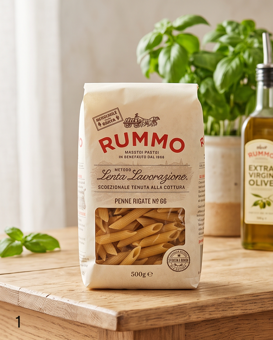 Rummo Penne Rigate No. 66 – 500 g | Italienische Pasta | al bronzo