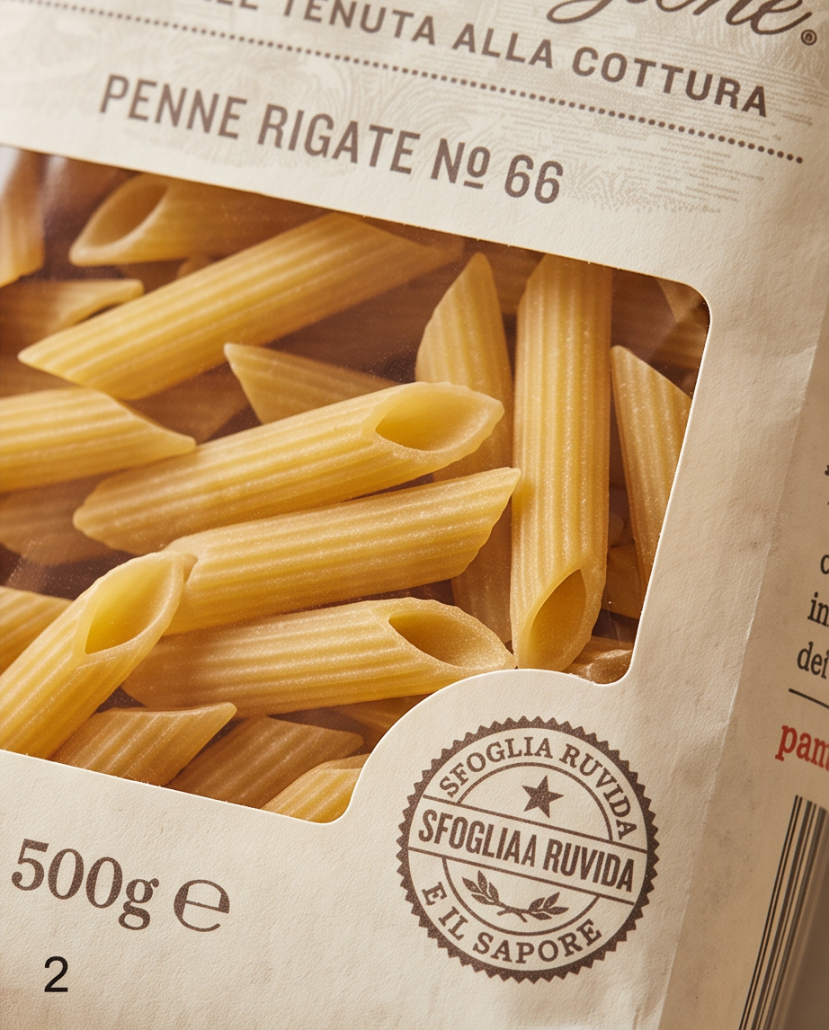 Rummo Penne Rigate No. 66 – 500 g | Italienische Pasta | al bronzo