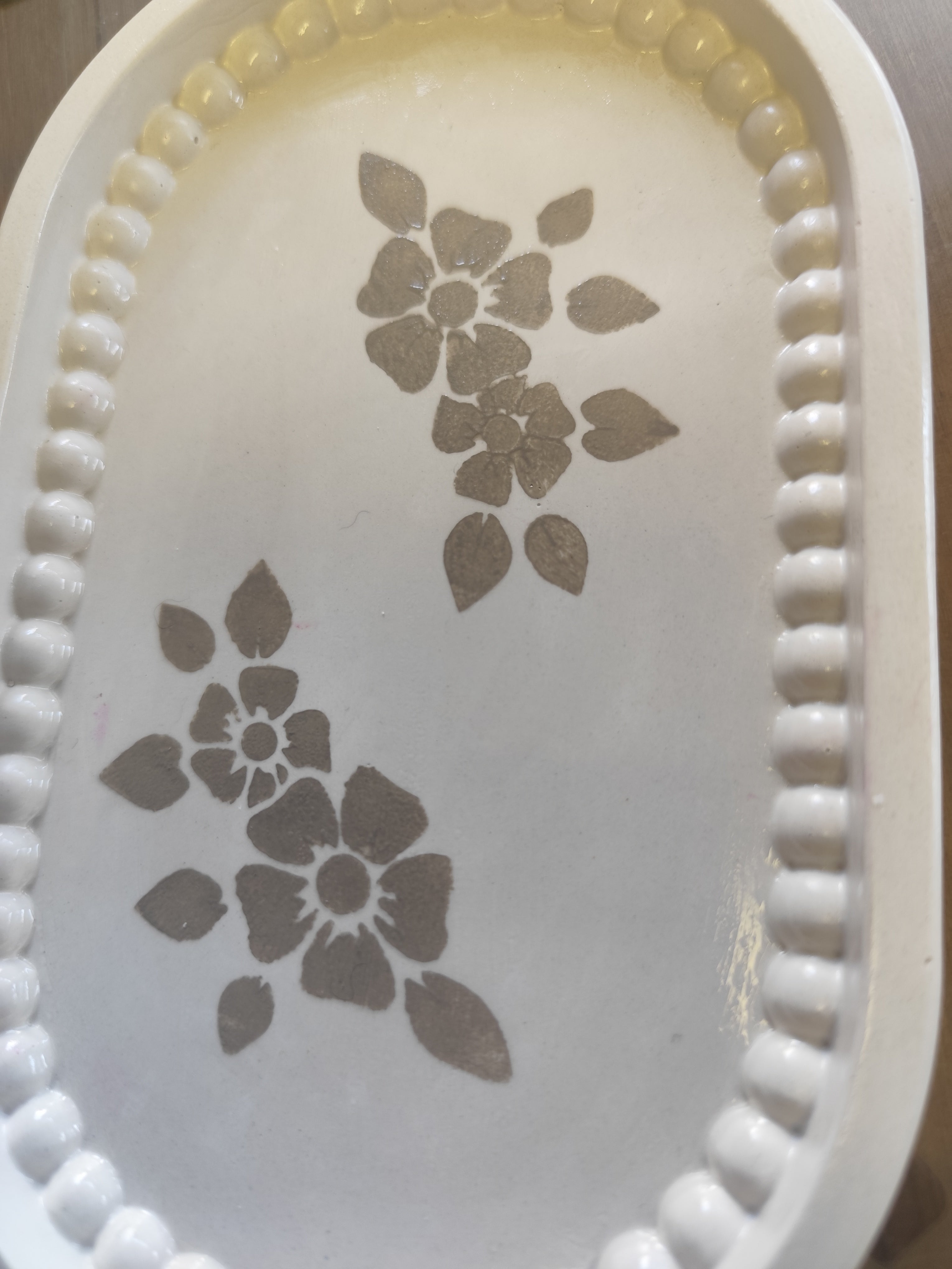 Handmade - ovaler Teller | Platte | Ablage aus Gips