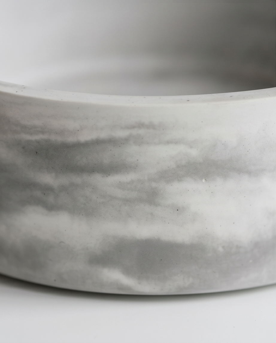 Handmade - runde Deko-Schale aus Gips – marmoriert
