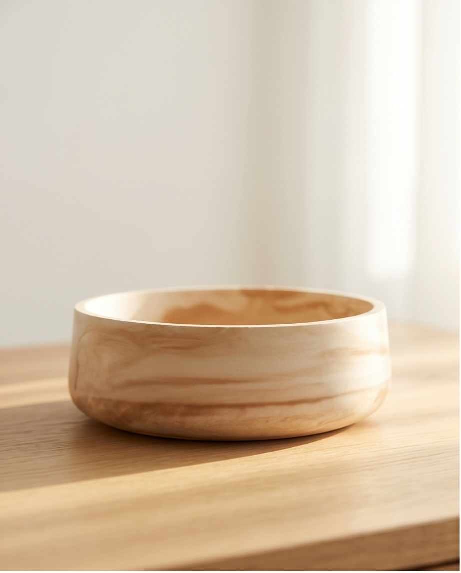 Handmade - runde Deko-Schale aus Gips – marmoriert