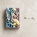 Handmade | Naturseife Sakura 'Elfe eckig' mit Ziegenmilchpulver, handgesiedet