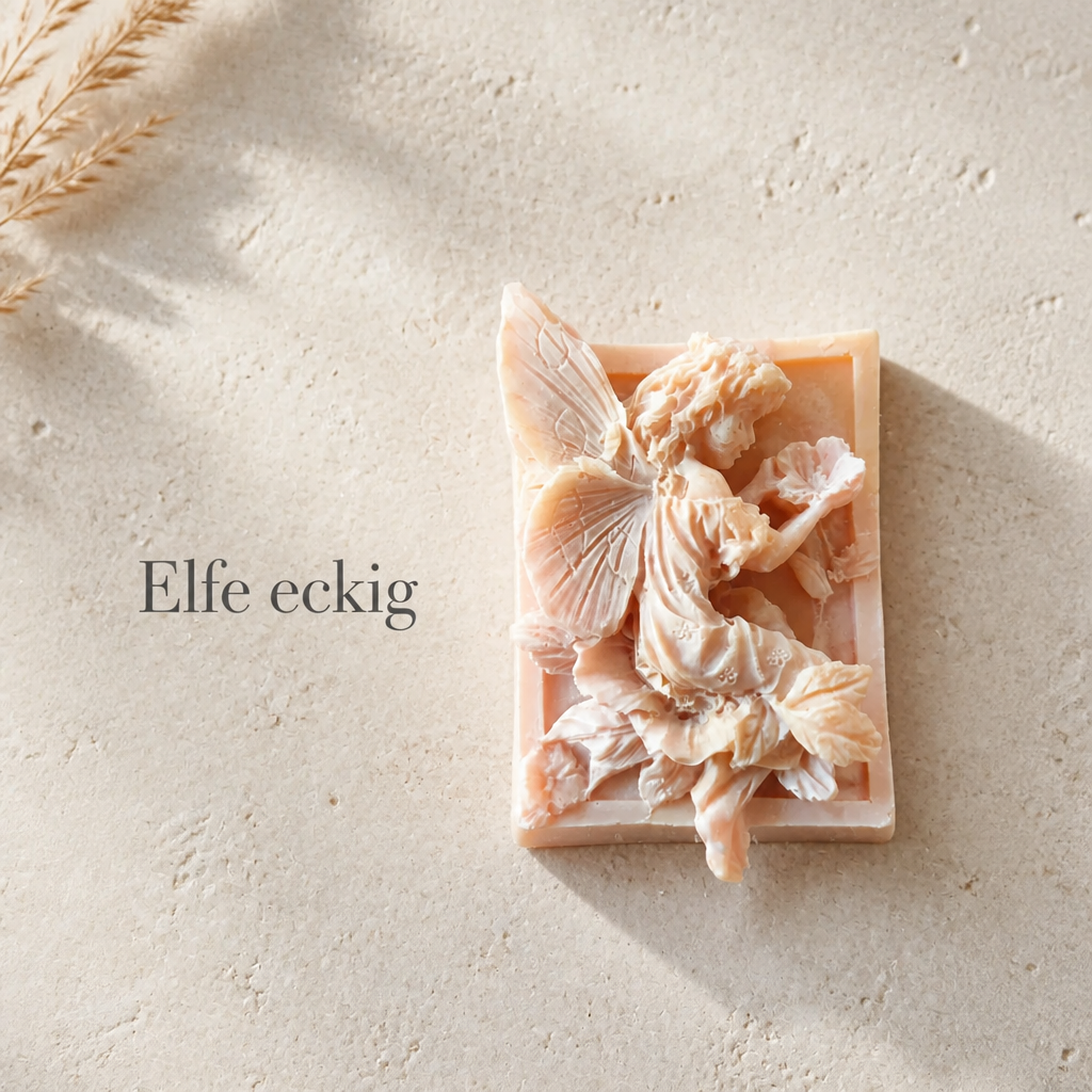 Handmade | Naturseife Cherry Slushi 'Elfe eckig' mit Ziegenmilchpulver