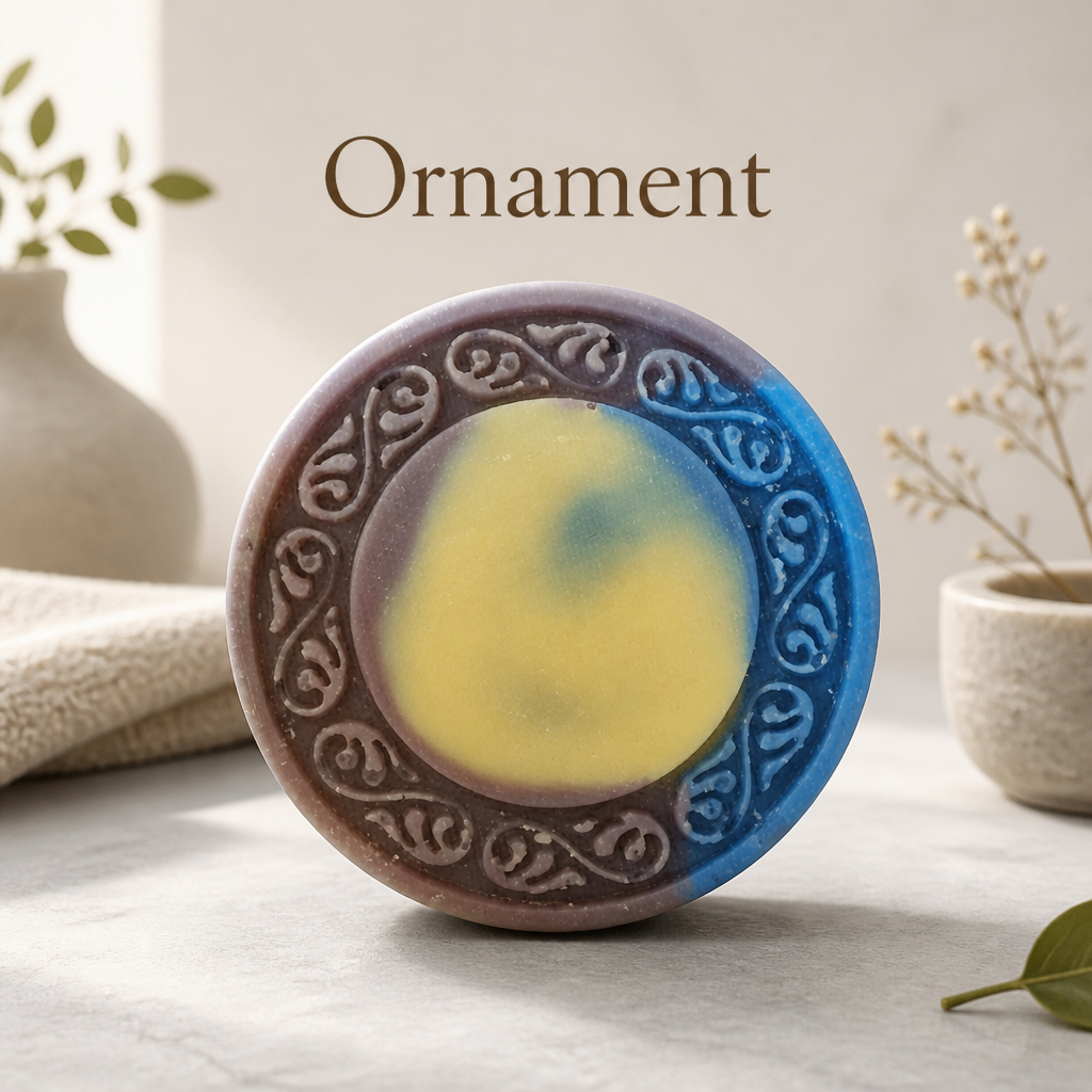 Handmade | Naturseife Sakura 'Ornament' mit Ziegenmilchpulver