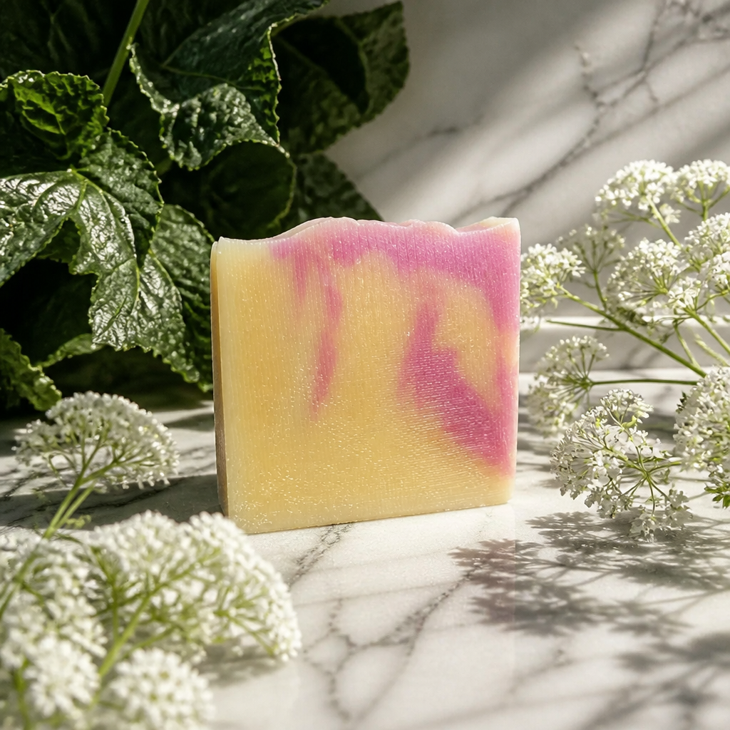 Handmade | Naturseife „Marmor-Swirl“ Honeysuckle - Handgesiedet