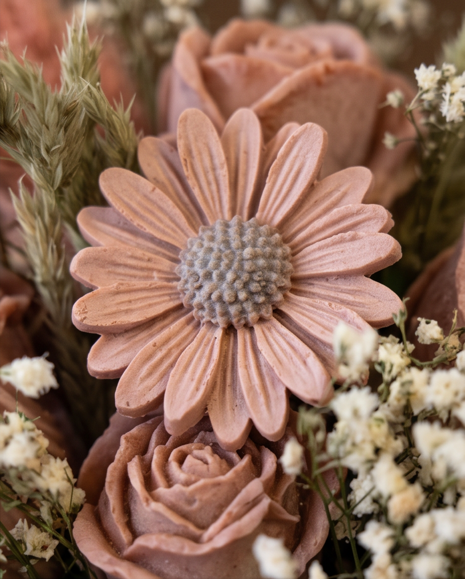Handmade - Blumen-Bouquet aus Seifen | handgesiedet | Natur