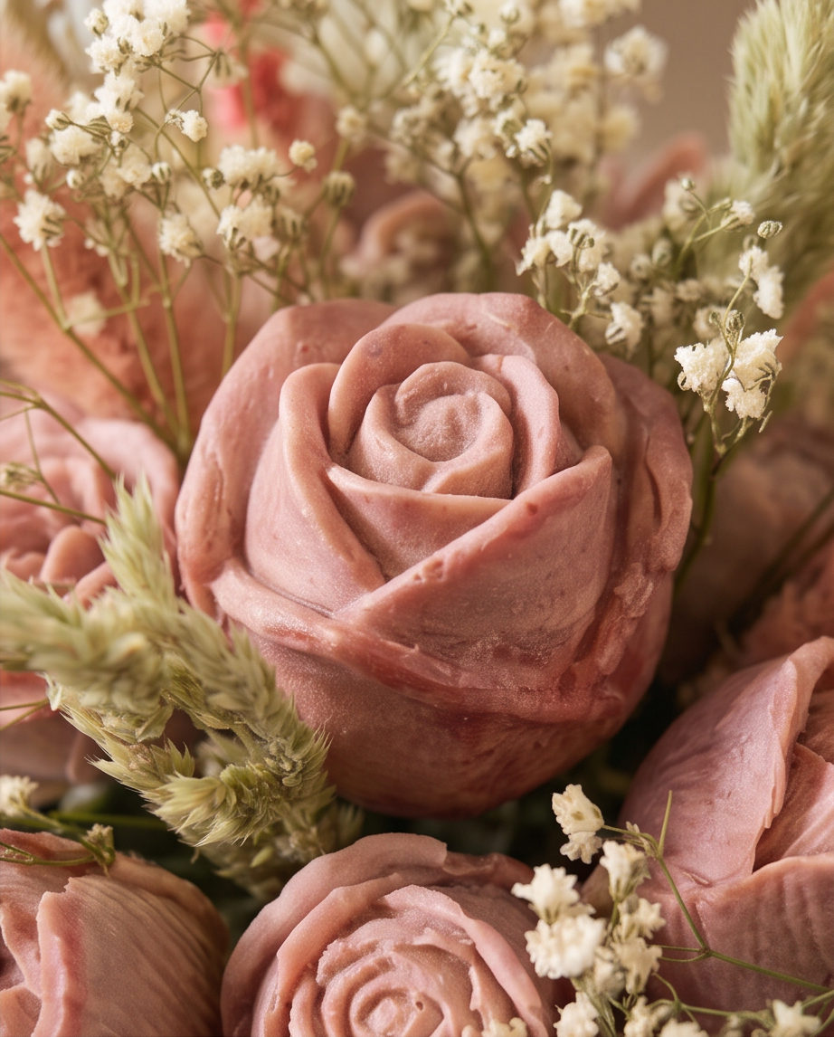 Handmade - Blumen-Bouquet aus Seifen | handgesiedet | Natur