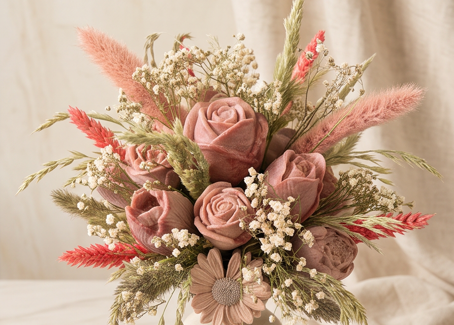 Handmade - Blumen-Bouquet aus Seifen | handgesiedet | Natur