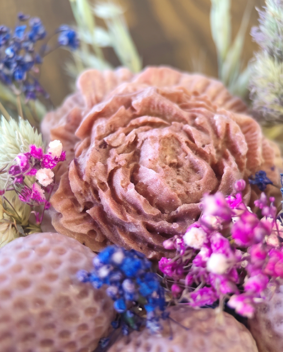 Handmade - Blumen-Bouquet aus Seifen | handgesiedet | Erdebeeren und Blumen