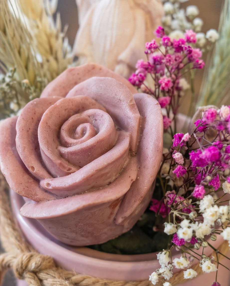 Handmade - Blumen-Bouquet aus Seifen | handgesiedet | Rosatöne