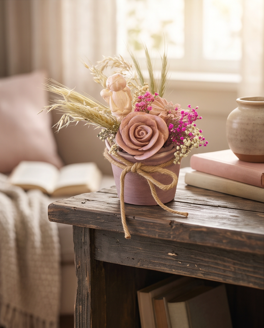 Handmade - Blumen-Bouquet aus Seifen | handgesiedet | Rosatöne
