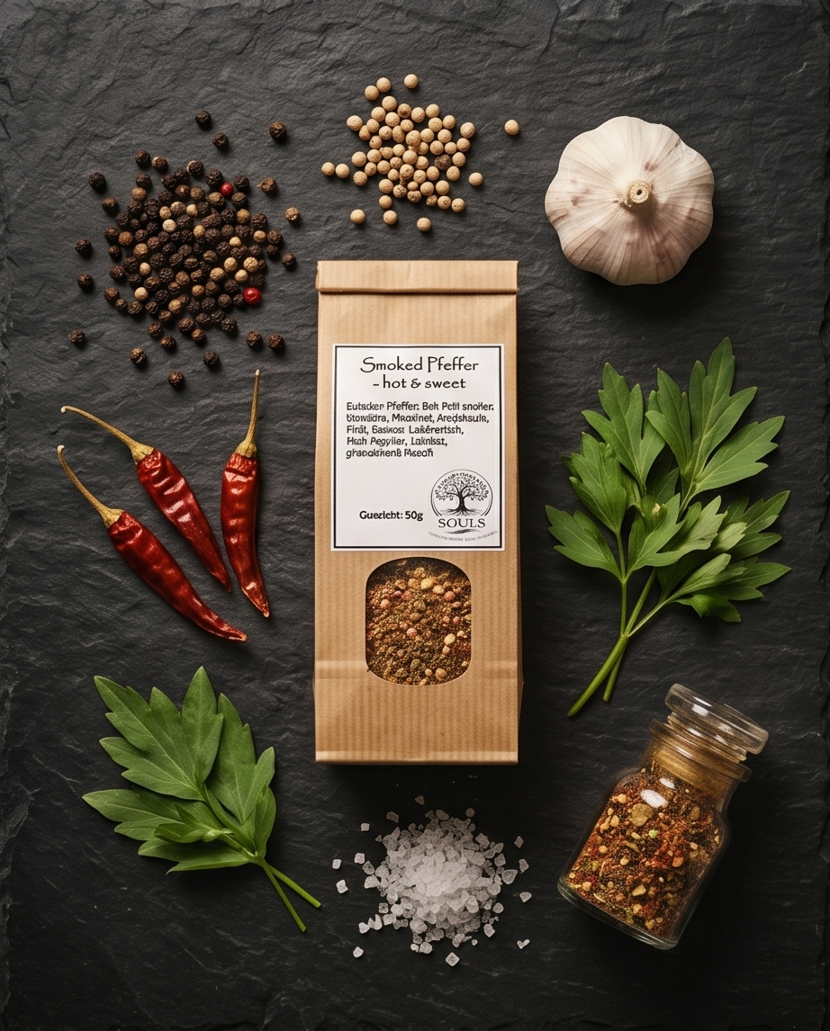 Smoked Pfeffer Hot & Sweet 50 g – Rauchig, scharf & süß für Grill & Pfanne