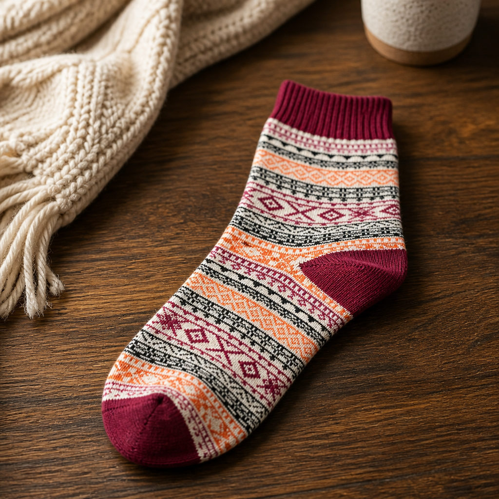 Retro Socken für Damen | Kuschelsocken Vintage-Look