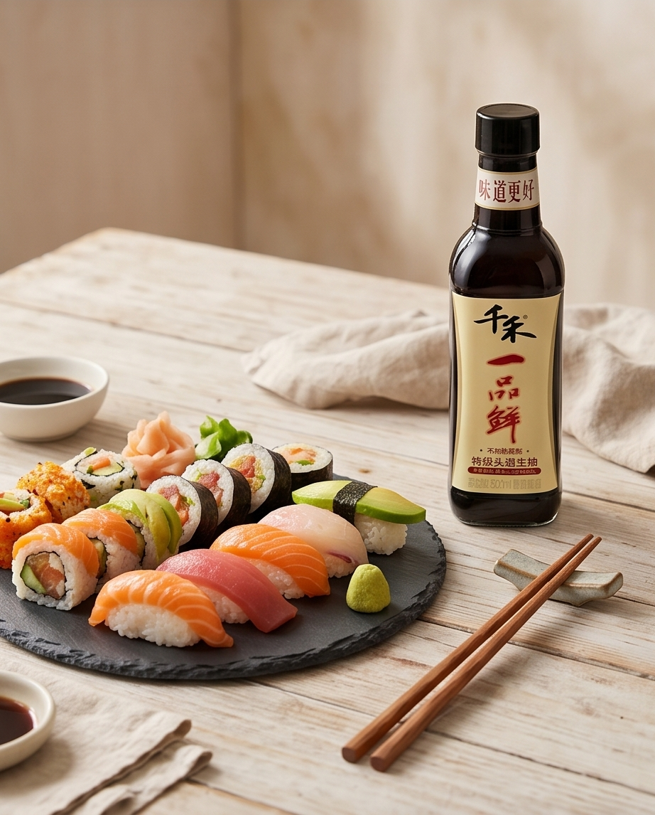 Qianhe Premium Helle Sojasoße 500 ml – Umami-Geschmack aus Gentechnikfreien Sojabohnen