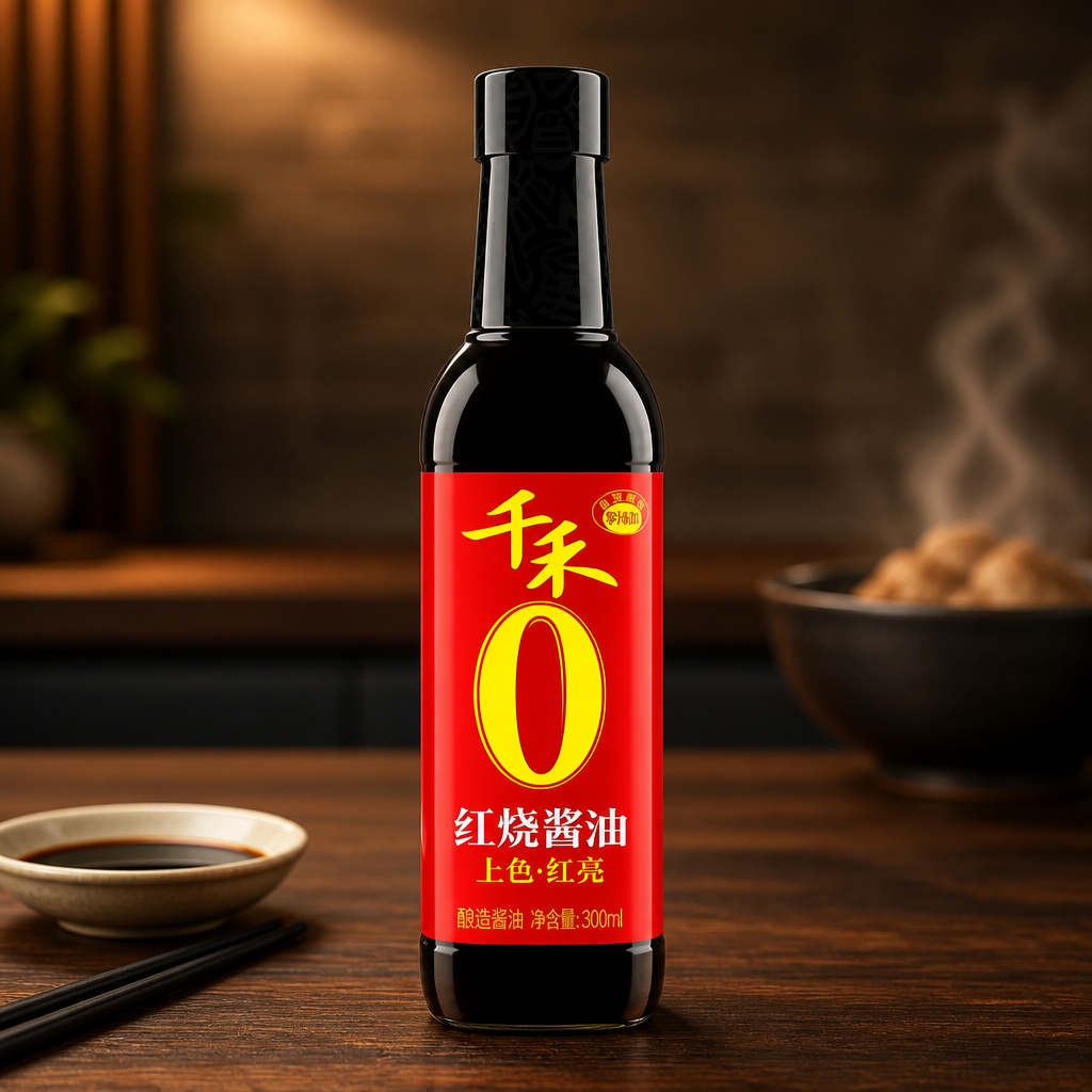 Qianhe Dunkle Sojasoße 500 ml – Gentechnikfrei & Mehrfach Fermentiert