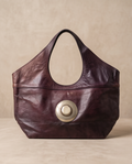 2nd Hand | Vintage Echtleder-Tasche Hobo-Bag „Boho-Chic“ - Dunkelbraun