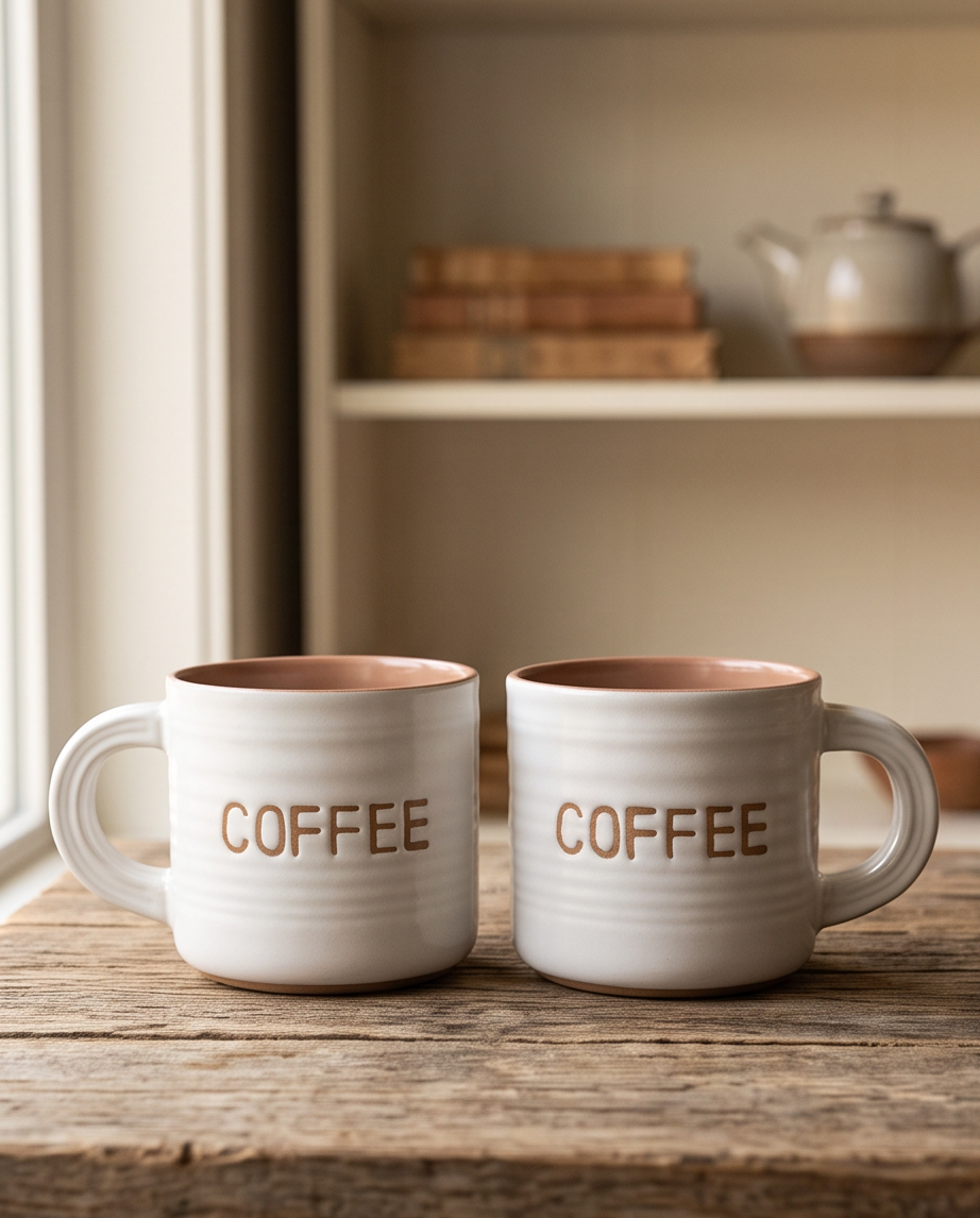2er Set - Tassen aus Porzellan für Kaffee