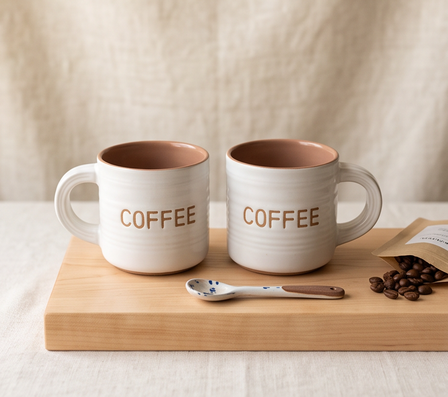 2er Set - Tassen aus Porzellan für Kaffee