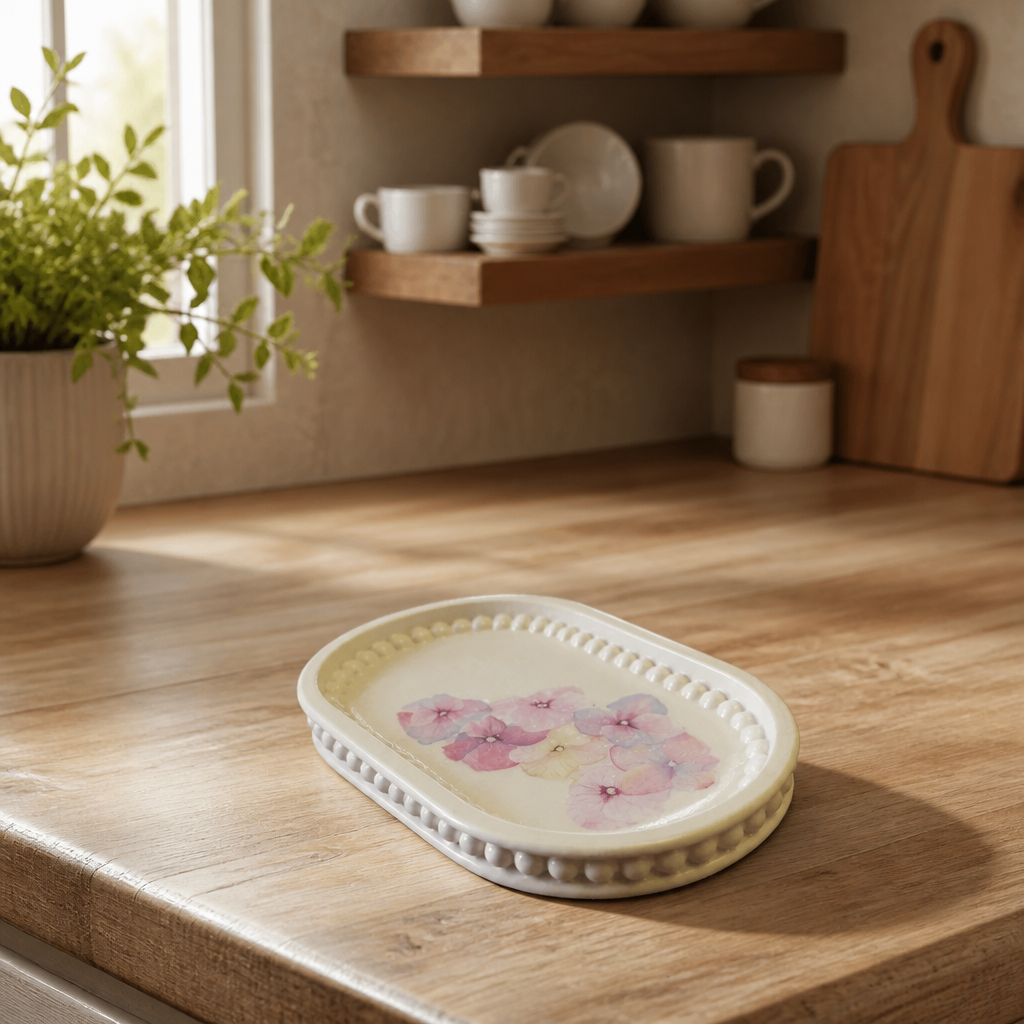 Handmade - ovaler Teller | Platte | Ablage aus Gips