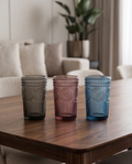 3er Set - Trinkgläser Vintage | Farbenfrohe Eleganz