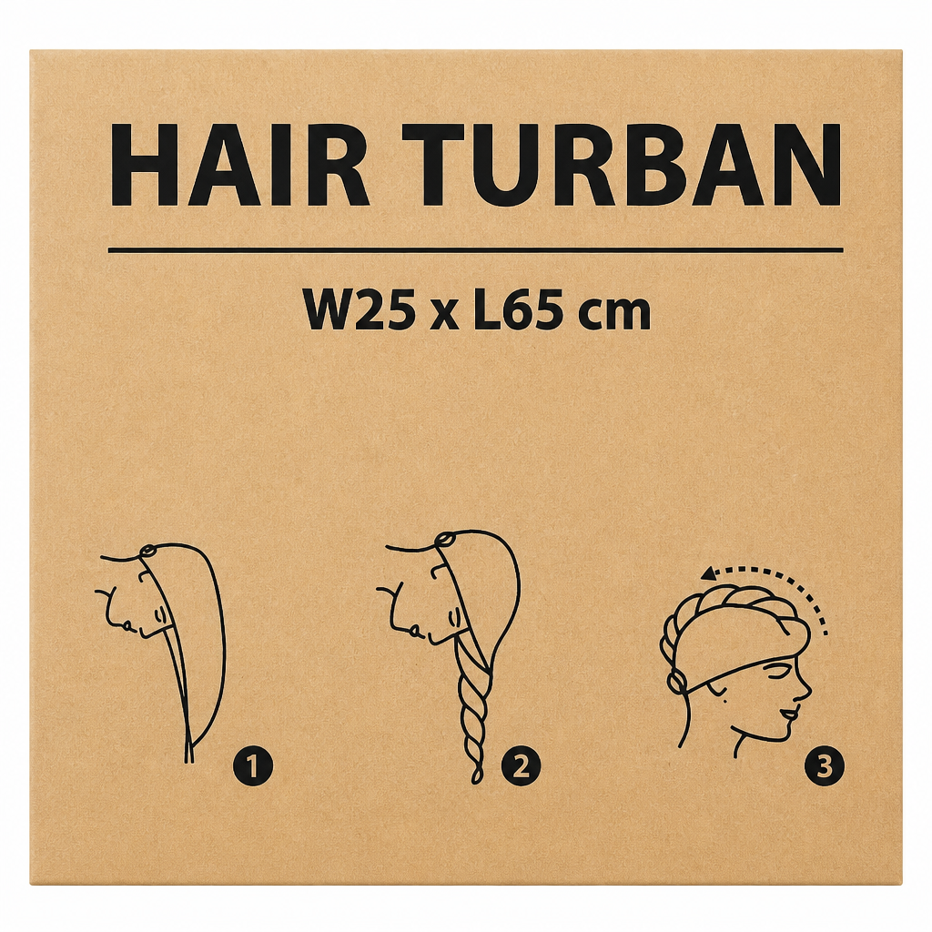 Turban-Handtuch im 2er Set zur Haartrocknung | Haarturban-Set 2-teilig