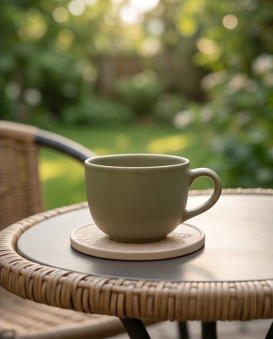 Handmade - Untersetzer aus Gips – für Glas & Tasse