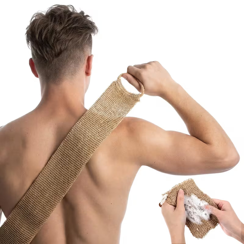Rücken-Waschtuch aus Sisal – Peeling & Massage unter der Dusche